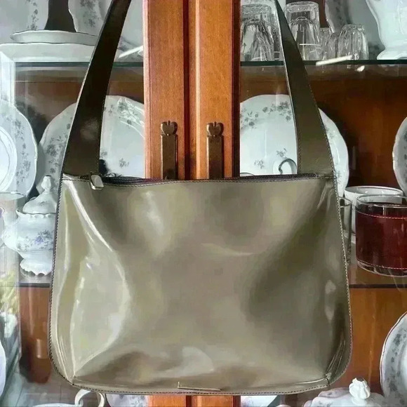 Furla Taupe Patent Leather Shoulder Bag‎ - Picture 2 of 11